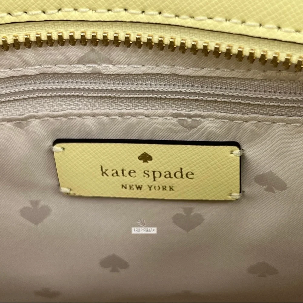 Kate Spade Staci Medium Satchel Crossbody In Lemon Fond - Picture 8 of 10